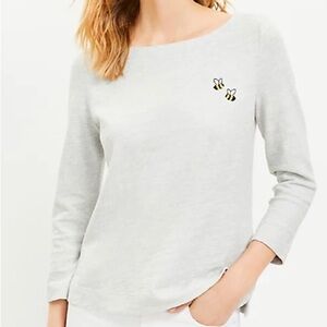 LOFT Gray Bee Top - NWOT